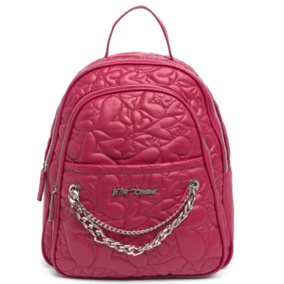 NWT Betsey Johnson HEARTS BACKPACK MEDIUM - Picture 1 of 7